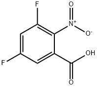 3,5-二氟-2-硝基苯甲酸 结构式
