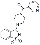 3-[4-(PYRIDIN-3-YLCARBONYL)PIPERAZIN-1-YL]-1,2-BENZISOTHIAZOLE 1,1-DIOXIDE 结构式