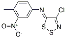 N-[(5Z)-4-CHLORO-5H-1,2,3-DITHIAZOL-5-YLIDENE]-N-(4-METHYL-3-NITROPHENYL)AMINE 结构式