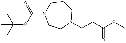 4-(3-甲氧基-3-氧代丙基)-1,4-二氮杂-1-羧酸叔丁酯 结构式