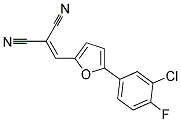 ([5-(3-CHLORO-4-FLUOROPHENYL)-2-FURYL]METHYLENE)MALONONITRILE 结构式