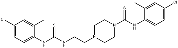 4-(2-([(4-CHLORO-2-METHYLANILINO)CARBOTHIOYL]AMINO)ETHYL)-N-(4-CHLORO-2-METHYLPHENYL)TETRAHYDRO-1(2H)-PYRAZINECARBOTHIOAMIDE 结构式