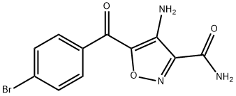 4-氨基-5-(4-溴苯甲酰基)异噁唑-3-甲酰胺 结构式