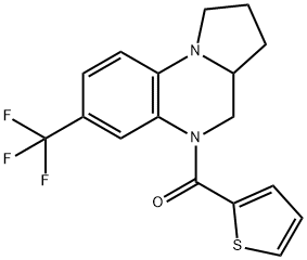 2-THIENYL[7-(TRIFLUOROMETHYL)-2,3,3A,4-TETRAHYDROPYRROLO[1,2-A]QUINOXALIN-5(1H)-YL]METHANONE 结构式