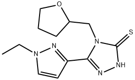 5-(1-乙基-1H-吡唑-3-基)-4-((四氢呋喃-2-基)甲基)-4H-1,2,4-三唑-3-硫醇 结构式
