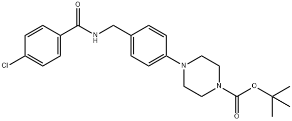 TERT-BUTYL 4-(4-([(4-CHLOROBENZOYL)AMINO]METHYL)PHENYL)TETRAHYDRO-1(2H)-PYRAZINECARBOXYLATE 结构式