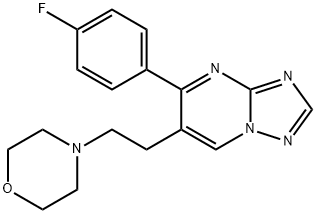 5-(4-FLUOROPHENYL)-6-(2-MORPHOLINOETHYL)[1,2,4]TRIAZOLO[1,5-A]PYRIMIDINE 结构式