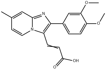 3-[2-(3,4-Dimethoxy-phenyl)-7-methyl-imidazo-[1,2-a]pyridin-3-yl]-acrylic acid 结构式