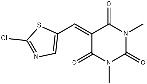 5-[(2-CHLORO-1,3-THIAZOL-5-YL)METHYLENE]-1,3-DIMETHYL-2,4,6(1H,3H,5H)-PYRIMIDINETRIONE 结构式