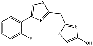 2-([4-(2-FLUOROPHENYL)-1,3-THIAZOL-2-YL]METHYL)-1,3-THIAZOL-4-OL 结构式