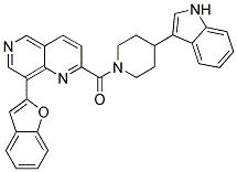 (8-BENZOFURAN-2-YL-[1,6]NAPHTHYRIDIN-2-YL)-[4-(1H-INDOL-3-YL)-PIPERIDIN-1-YL]-METHANONE 结构式