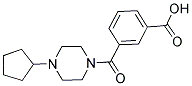 3-[(4-CYCLOPENTYLPIPERAZIN-1-YL)CARBONYL]BENZOIC ACID 结构式