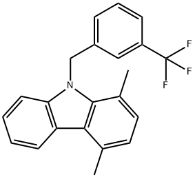 1,4-DIMETHYL-9-[3-(TRIFLUOROMETHYL)BENZYL]-9H-CARBAZOLE 结构式