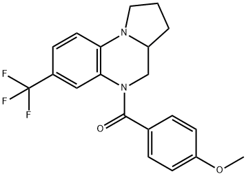 (4-METHOXYPHENYL)[7-(TRIFLUOROMETHYL)-2,3,3A,4-TETRAHYDROPYRROLO[1,2-A]QUINOXALIN-5(1H)-YL]METHANONE 结构式