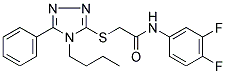 2-[(4-BUTYL-5-PHENYL-4H-1,2,4-TRIAZOL-3-YL)SULFANYL]-N-(3,4-DIFLUOROPHENYL)ACETAMIDE 结构式