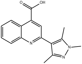 2-(1,3,5-三甲基-1H-吡唑-4-基)喹啉-4-羧酸 结构式