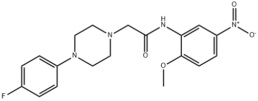 2-[4-(4-FLUOROPHENYL)PIPERAZINO]-N-(2-METHOXY-5-NITROPHENYL)ACETAMIDE 结构式