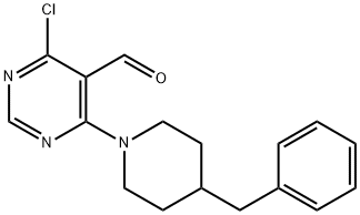 4-(4-Benzylpiperidino)-6-chloro-5-pyrimidinecarbaldehyde 结构式