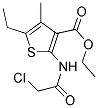 2-(2-CHLORO-ACETYLAMINO)-5-ETHYL-4-METHYL-THIOPHENE-3-CARBOXYLIC ACID ETHYL ESTER 结构式