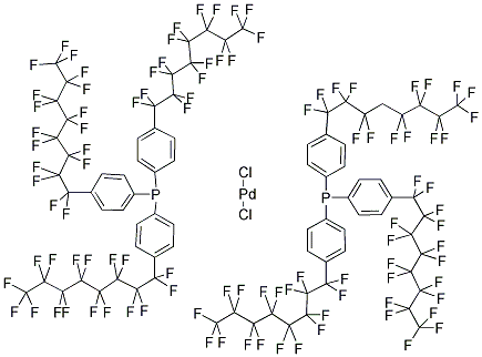 BIS[TRIS(4-(HEPTADECAFLUOROOCTYL)PHENYL)PHOSPHINE]PALLADIUM(II) DICHLORIDE 结构式