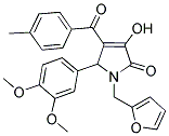 5-(3,4-DIMETHOXYPHENYL)-1-(FURAN-2-YLMETHYL)-3-HYDROXY-4-(4-METHYLBENZOYL)-1H-PYRROL-2(5H)-ONE 结构式
