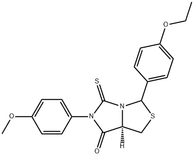 (7AR)-3-(4-ETHOXYPHENYL)-6-(4-METHOXYPHENYL)-5-THIOXOTETRAHYDRO-7H-IMIDAZO[1,5-C][1,3]THIAZOL-7-ONE 结构式