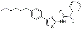 2-CHLORO-N-[4-(4-HEXYL-PHENYL)-THIAZOL-2-YL]-2-PHENYL-ACETAMIDE 结构式