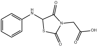 (5-苯胺基-2,4-二氧代-1,3-噻唑烷-3-基)乙酸 结构式