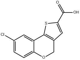 8-CHLORO-4H-THIENO[3,2-C]CHROMENE-2-CARBOXYLIC ACID 结构式