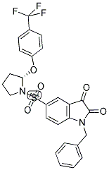 (S)-1-BENZYL-5-(1-[2-(PHENOXY-P-TRIFLUOROMETHY)-PYRROLIDYMYL]-SULFONYL)-ISATIN 结构式