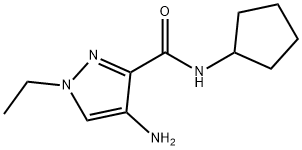 4-氨基-N-环戊基-1-乙基-吡唑-3-甲酰胺 结构式