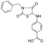 4-[(3-BENZYL-2,4-DIOXO-1,3-THIAZOLIDIN-5-YL)AMINO]BENZOIC ACID 结构式