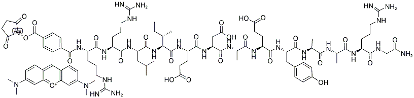 5-TMR-ARG-ARG-LEU-ILE-GLU-ASP-ALA-GLU-TYR-ALA-ALA-ARG-GLY-NH2 结构式