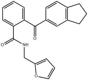 2-(2,3-Dihydro-1H-inden-5-ylcarbonyl)-N-(2-furylmethyl)benzenecarboxamide 结构式