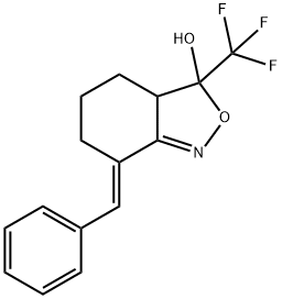(E)-7-苄亚基-3-(三氟甲基)-3,3A,4,5,6,7-六氢苯并[C]异噁唑-3-醇 结构式