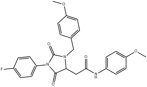 2-(1-(4-FLUOROPHENYL)-3-(4-METHOXYBENZYL)-2,5-DIOXOIMIDAZOLIDIN-4-YL)-N-(4-METHOXYPHENYL)ACETAMIDE 结构式