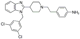 4-(2-(4-[1-(3,5-DICHLORO-BENZYL)-1H-BENZOIMIDAZOL-2-YL]-PIPERIDIN-1-YL)-ETHYL)-PHENYLAMINE 结构式