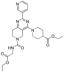 1-[6-(ETHOXYCARBONYLMETHYL-CARBAMOYL)-2-PYRIDIN-3-YL-5,6,7,8-TETRAHYDRO-PYRIDO[4,3-D]PYRIMIDIN-4-YL]-PIPERIDINE-4-CARBOXYLIC ACID ETHYL ESTER 结构式