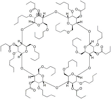 HEXAKIS-(3-O-BUTYRYL-2,6-DI-O-PENTYL)-ALPHA-CYCLODEXTRIN 结构式