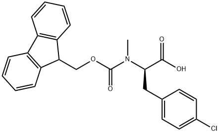 (R)-2-((((9H-芴-9-基)甲氧基)羰基)(甲基)氨基)-3-(4-氯苯基)丙酸 结构式