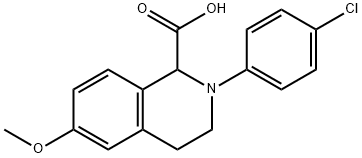 2-(4-CHLORO-PHENYL)-6-METHOXY-1,2,3,4-TETRAHYDRO-ISOQUINOLINE-1-CARBOXYLIC ACID 结构式