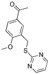 1-[4-METHOXY-3-(PYRIMIDIN-2-YLSULFANYLMETHYL)-PHENYL]-ETHANONE 结构式