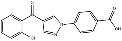 4-[4-(2-Hydroxybenzoyl)-1H-pyrazol-1-yl]benzenecarboxylic acid 结构式