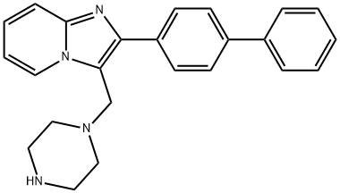 2-BIPHENYL-4-YL-3-PIPERAZIN-1-YLMETHYL-IMIDAZO-[1,2-A]PYRIDINE 结构式