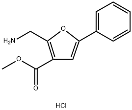 2-AMINOMETHYL-5-PHENYL-FURAN-3-CARBOXYLIC ACID METHYL ESTER HYDROCHLORIDE 结构式