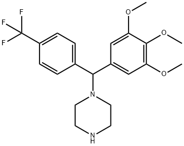 1-[[4-(TRIFLUOROMETHYL)PHENYL](3,4,5-TRIMETHOXYPHENYL)METHYL]PIPERAZINE 结构式
