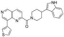 [4-(1H-INDOL-3-YL)-PIPERIDIN-1-YL]-(8-THIOPHEN-3-YL-[1,6]NAPHTHYRIDIN-2-YL)-METHANONE 结构式