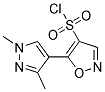5-(1,3-二甲基-1H-吡唑-4-基)异噁唑-4-磺酰氯 结构式