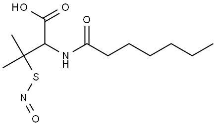 S-亚硝基-N-庚酰-D,L-青霉胺 结构式