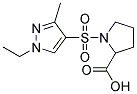 1-(1-ETHYL-3-METHYL-1 H-PYRAZOLE-4-SULFONYL)-PYRROLIDINE-2-CARBOXYLIC ACID 结构式